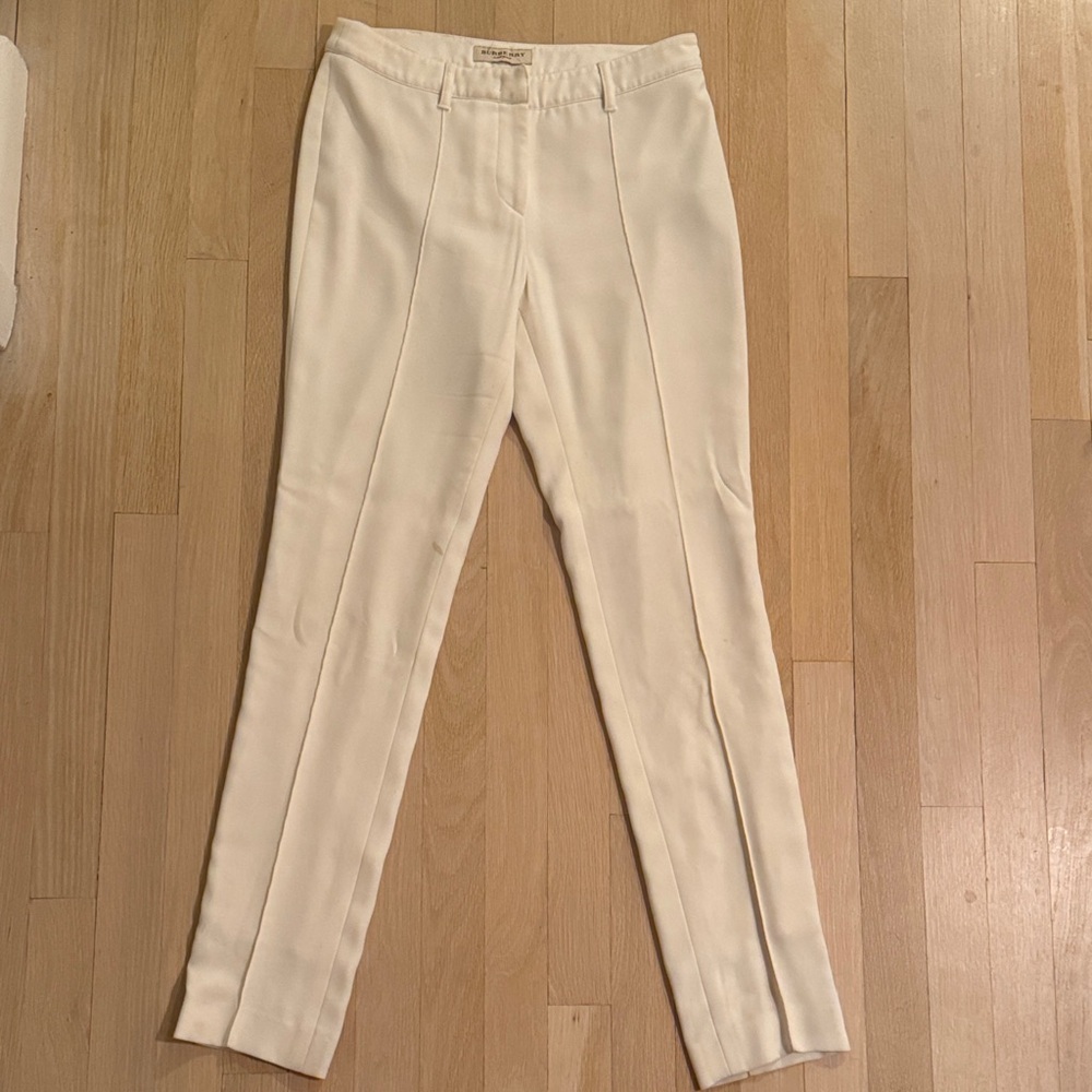 Burberry Cream Tailored Pants